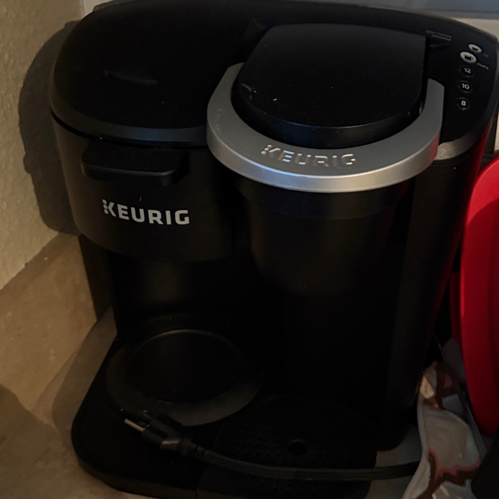 Keurig Black Coffee Maker with Silver Trim